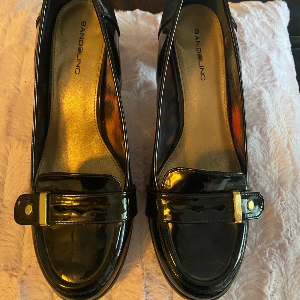 Bandolino Loafer Pump Black Patent 8.5